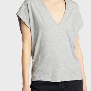 Frame Denim Light Gray V-Neck Tee